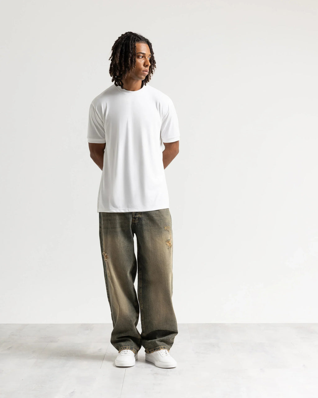 Jeans baggy blu sabbiato scuro Eternal