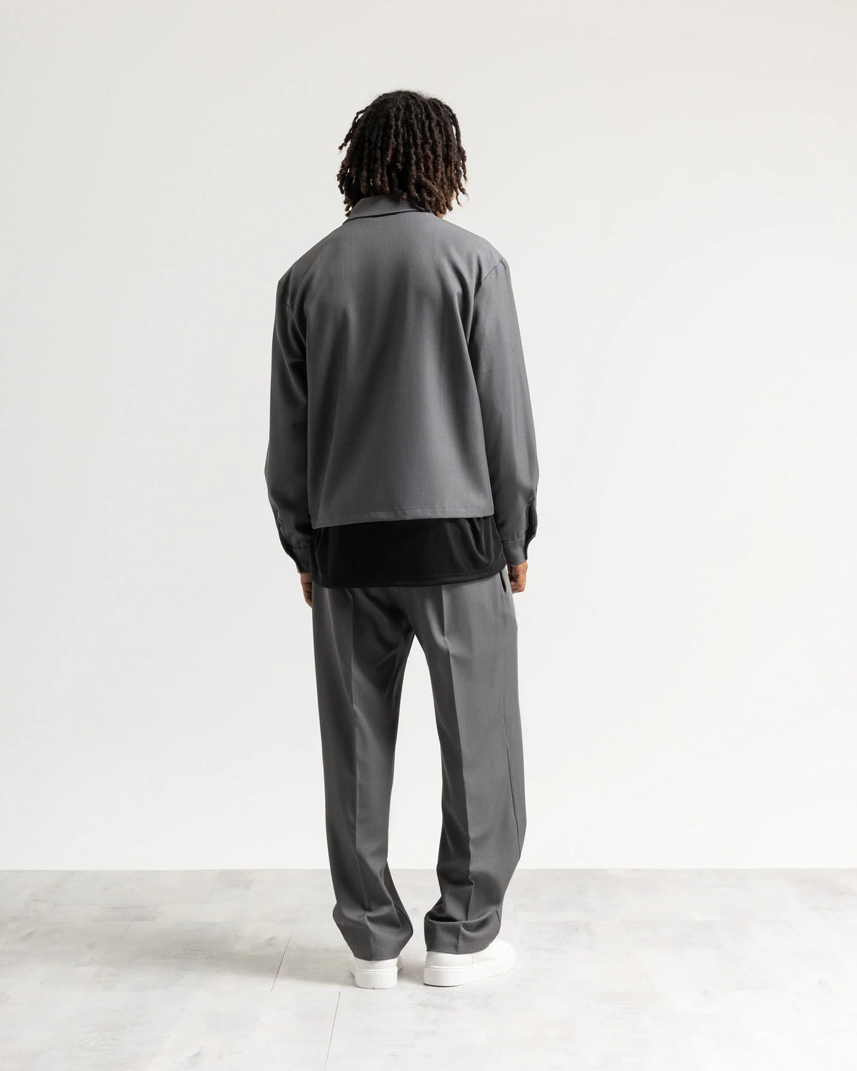 Giacca con zip collo camicia tessuto classico Eternal Atelier