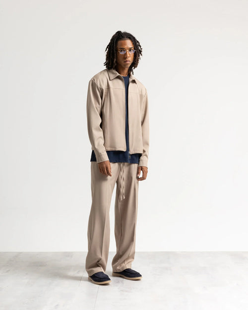 Giacca con zip collo camicia tessuto classico Eternal Atelier