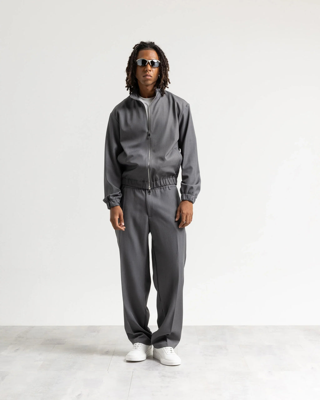 Giacca con zip mezzo collo tessuto classico Eternal Atelier