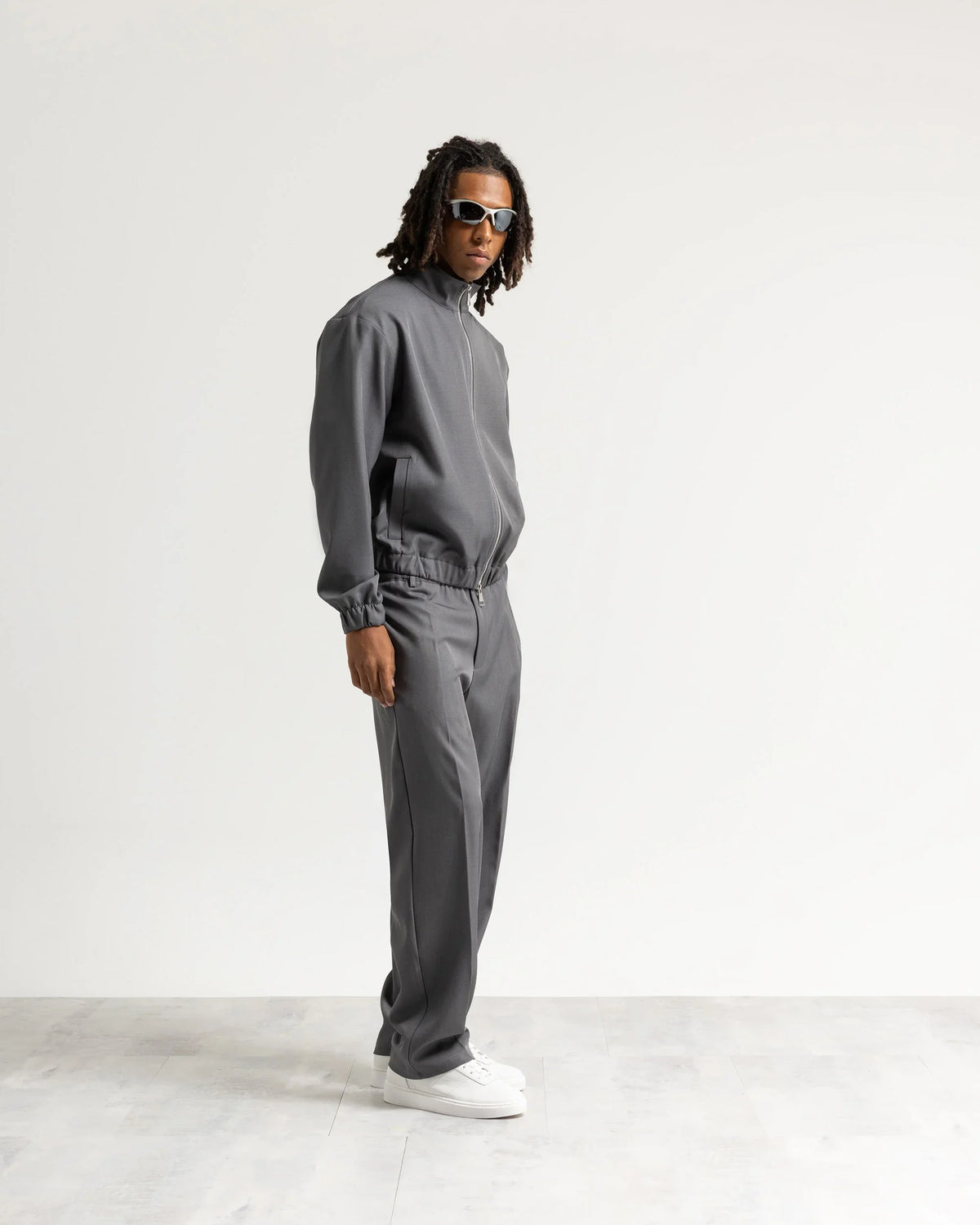 Giacca con zip mezzo collo tessuto classico Eternal Atelier