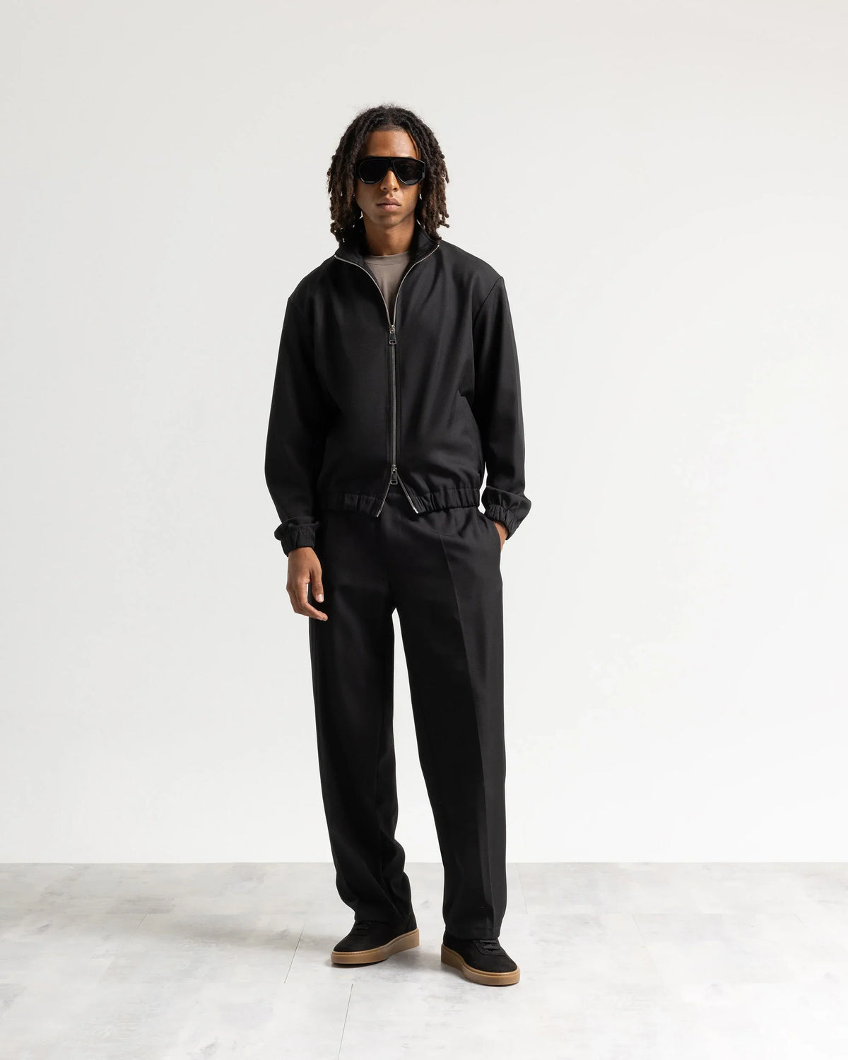 Giacca con zip mezzo collo tessuto classico Eternal Atelier