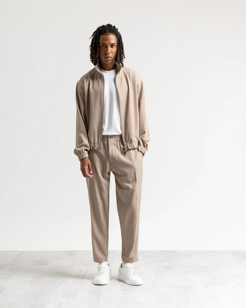Giacca con zip mezzo collo tessuto classico Eternal Atelier